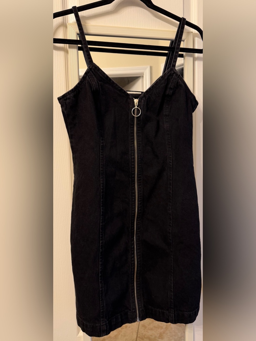 Topshop Moto Black Zip-Front Dress